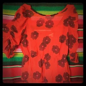 Sheer Low Back Blouse